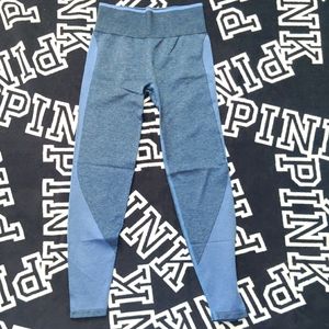 VS PINK Blue Seamless Yoga/Workout Leggings SMALL